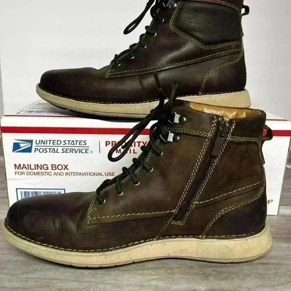 Clark’s Unstructured Un Larvik Peak Leather Boots Men’s 7.5 Brown comfy - Picture 2 of 7